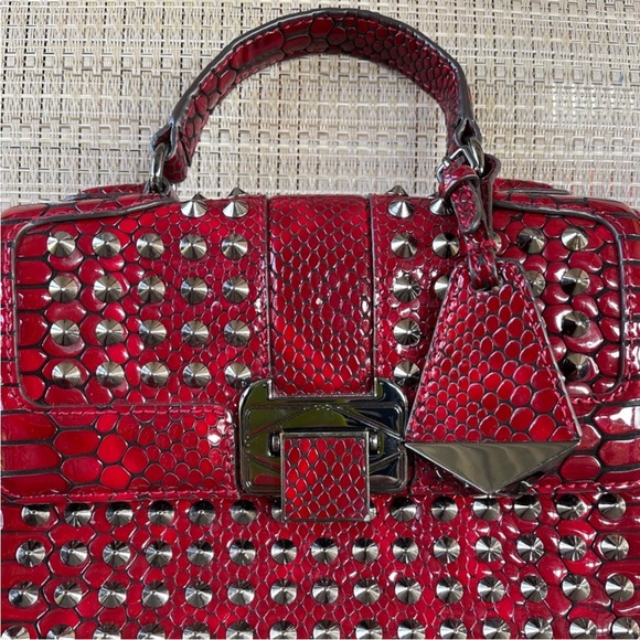 Rebecca Minkoff Red Studded Crossbody Handbag - Picture 3 of 14